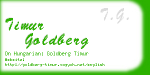 timur goldberg business card